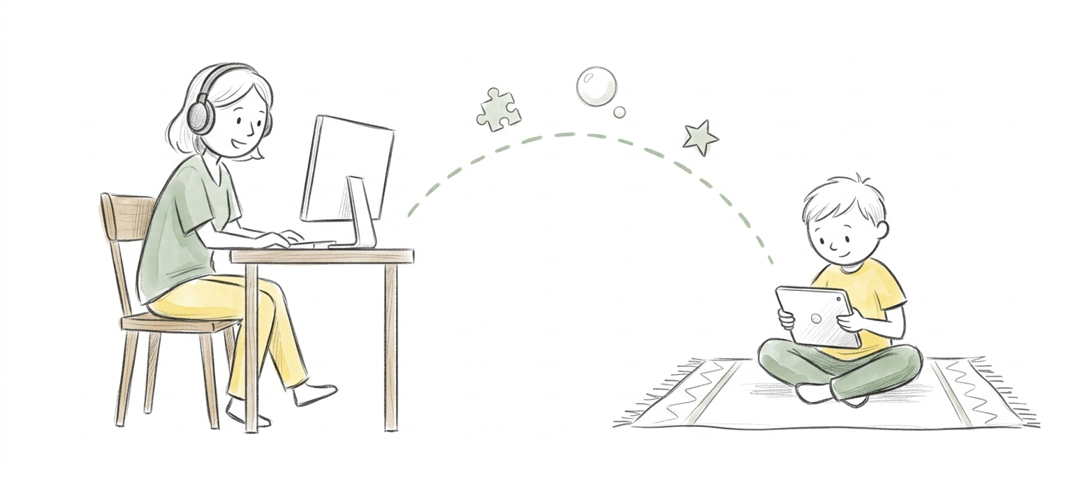 Therapist and client connected online